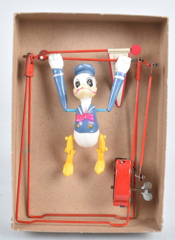 LINEMAR Celluloid Windup DONALD DUCK ACROBAT (1 of 3)