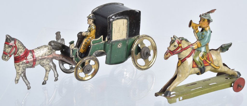 2- GERMAN PENNY TOYS HANDSOME CAB & HORSE (1 of 7)