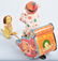 JAPAN Celluloid & Tin Windup FUNNY ROCKER w/BOX - 3