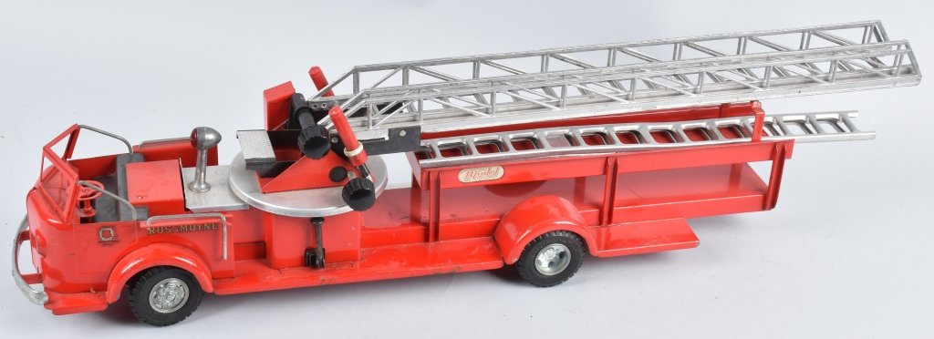 DOEPKE Pressed Steel ROSSMOYNE FIRE TRUCK: All original great looking truck. Has accessory ladders. 33" Excellent