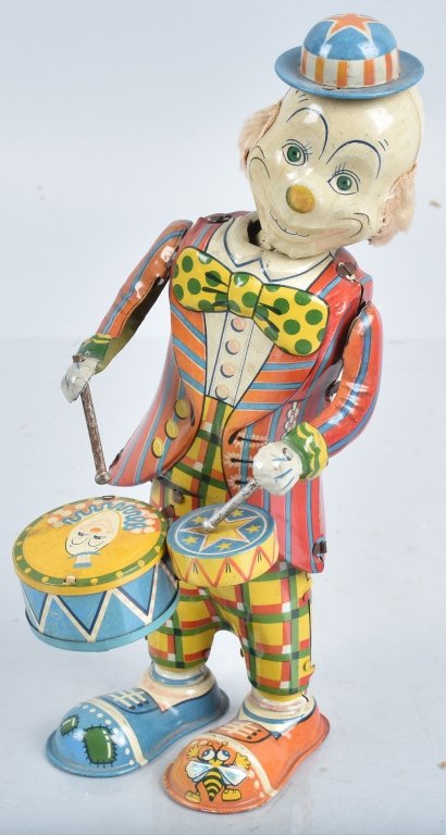 ALPS Tin Windup DRUMMING CLOWN (1 of 5)