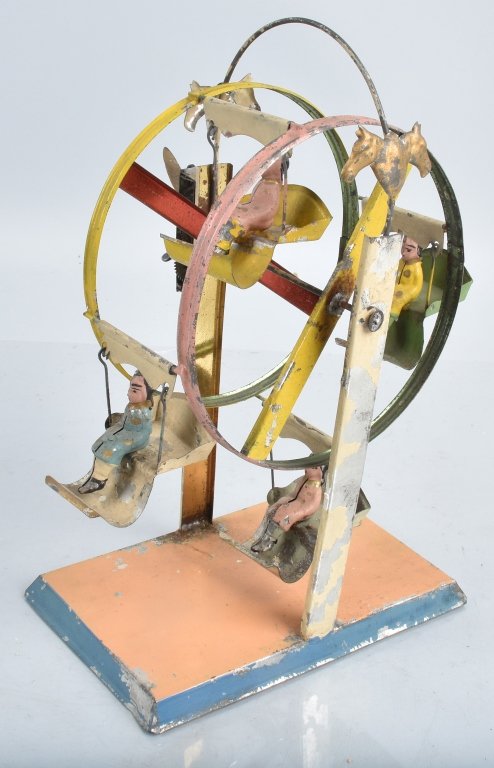 GERMAN Hand Painted Tin Windup FERRIS WHEEL (1 of 6)