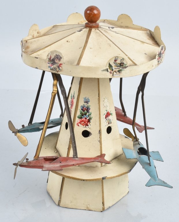 GERMAN Tin Windup AIRPLANE GO ROUND (1 of 6)