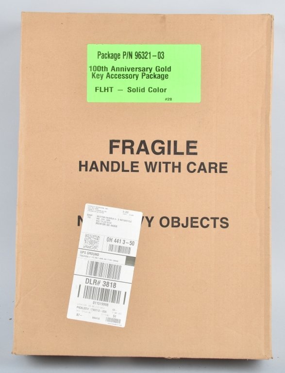 HARLEY DAVIDSON 100TH ANNIV. WINDSHIELD, NOS: 100th anniversary windshield, still sealed in the box. Part no, 57122-02 and 96321-03. NOS, Mint