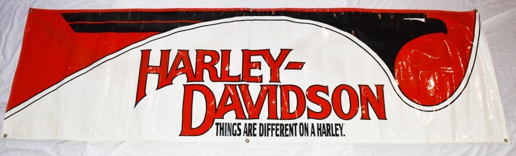 HARLEY DAVIDSON LARGE VINYL DEALER SIGN (1 of 4)