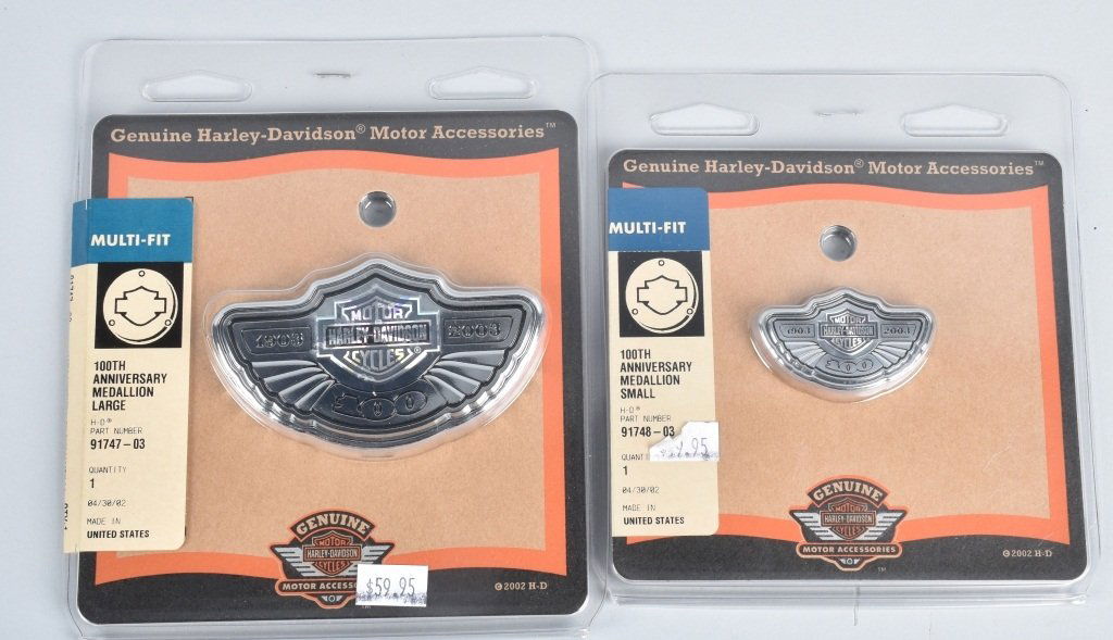 2- HARLEY DAVIDSON 100th ANNIVERSARY MEDALLIONS (1 of 3)