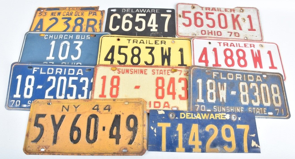 LOT OF 11 MISC. AUTO LICENSE PLATES, OHIO & MORE (1 of 4)