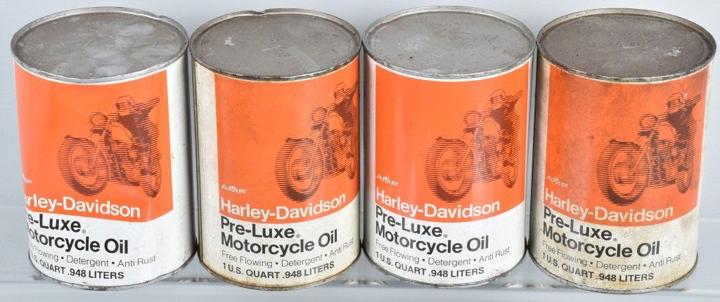 LOT OF 4  HARLEY DAVIDSON AMF PRE-LUXE OIL CANS (1 of 5)