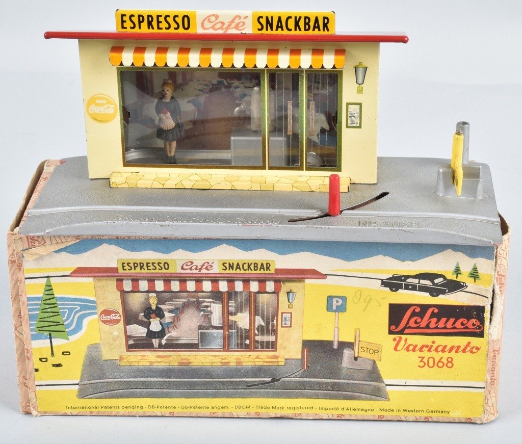 SCHUCO VARIANTO 3068 COCA COLS SNACK BAR w/ BOX: Nice accessory for Varianto sets. Snack Bar with Coca Cola Button on front. With Box. 9" Excellent