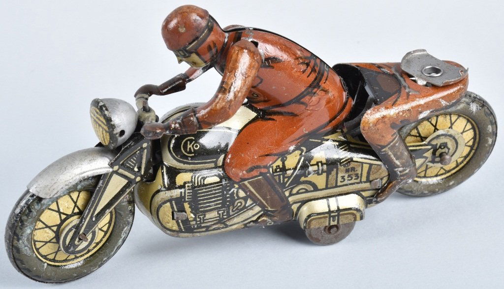 CKO Tin Windup MOTORCYCLE w/ DRIVER & PASSENGER (1 of 4)