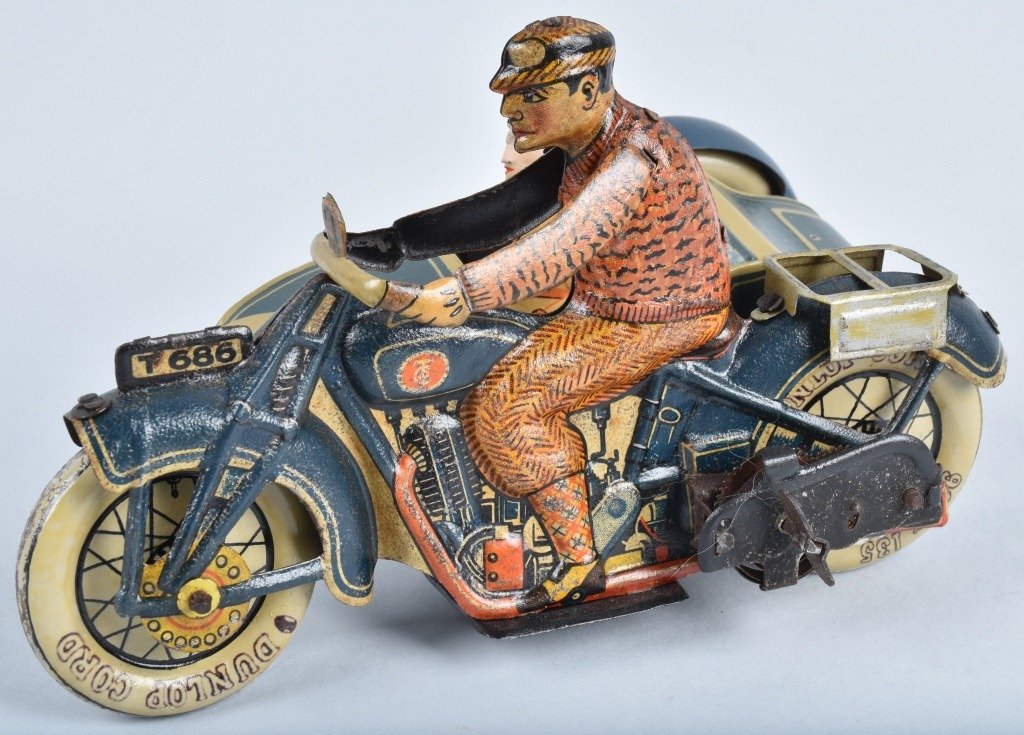 TIPP Tin Windup MOTORCYCLE WITH SIDECAR (1 of 5)
