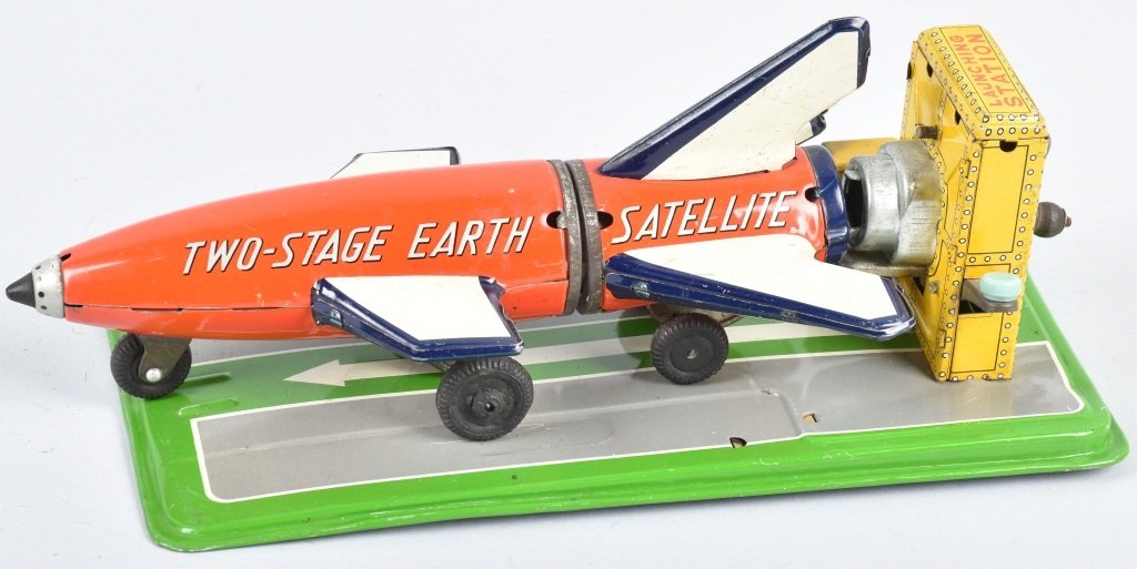 JAPAN Tin Windup TWO-STAGE EARTH SATELLITE (1 of 4)