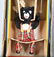 JAPAN Battery Op TEDDY BEAR SWING w/ BOX - 2