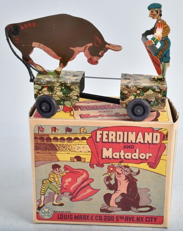 MARX Tin Windup FERDINAND & MATADOR w/ BOX (1 of 9)
