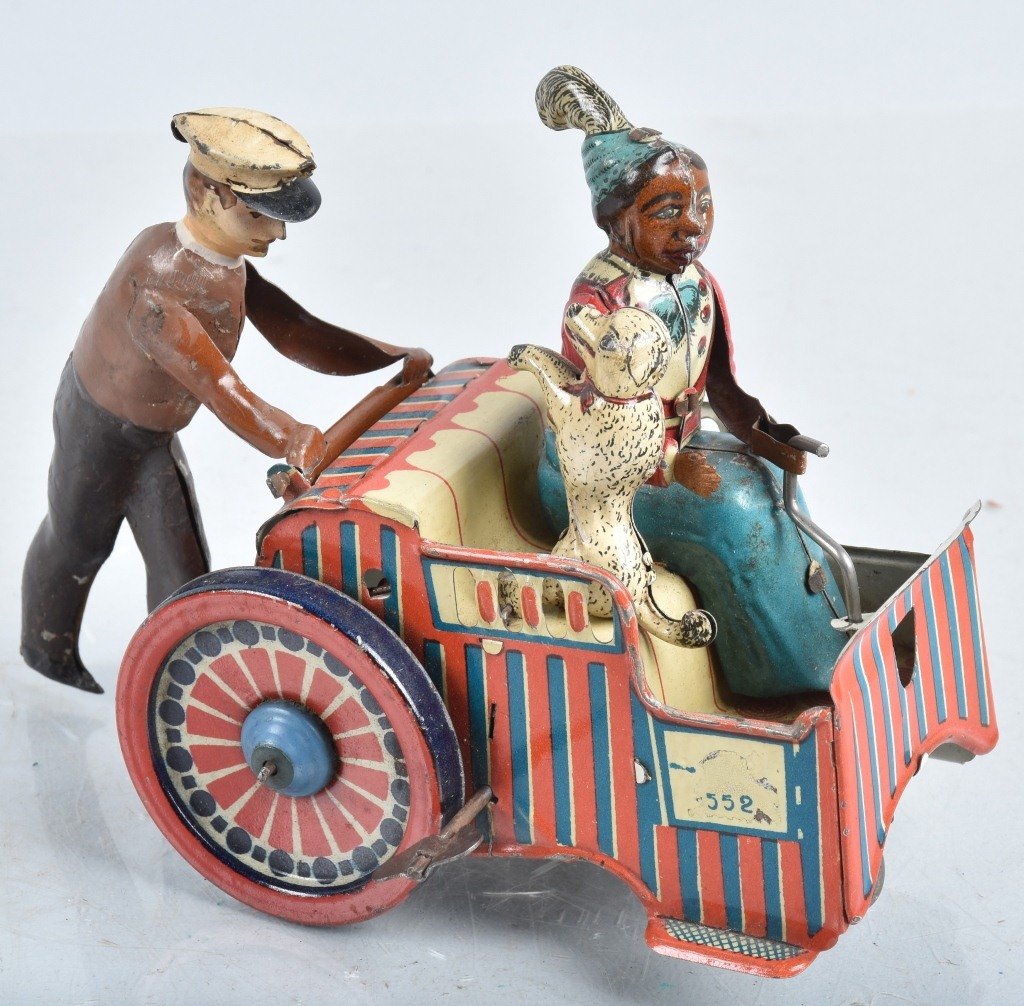 G&K Tin Windup BLACK LADY & POODLE IN ROLLO CHAIR (1 of 6)