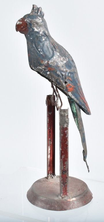 GERMAN Painted Tin Windup PARROT (1 of 5)