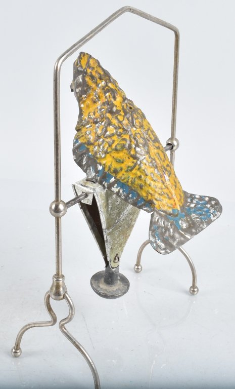 GERMAN Painted Tin Balance toy PARROT (1 of 4)