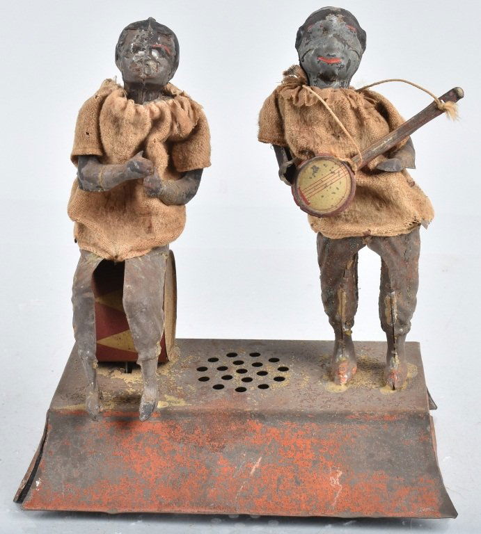 GERMAN Pianted Tin Windup BLACK MUSICAL FIGURES (1 of 4)