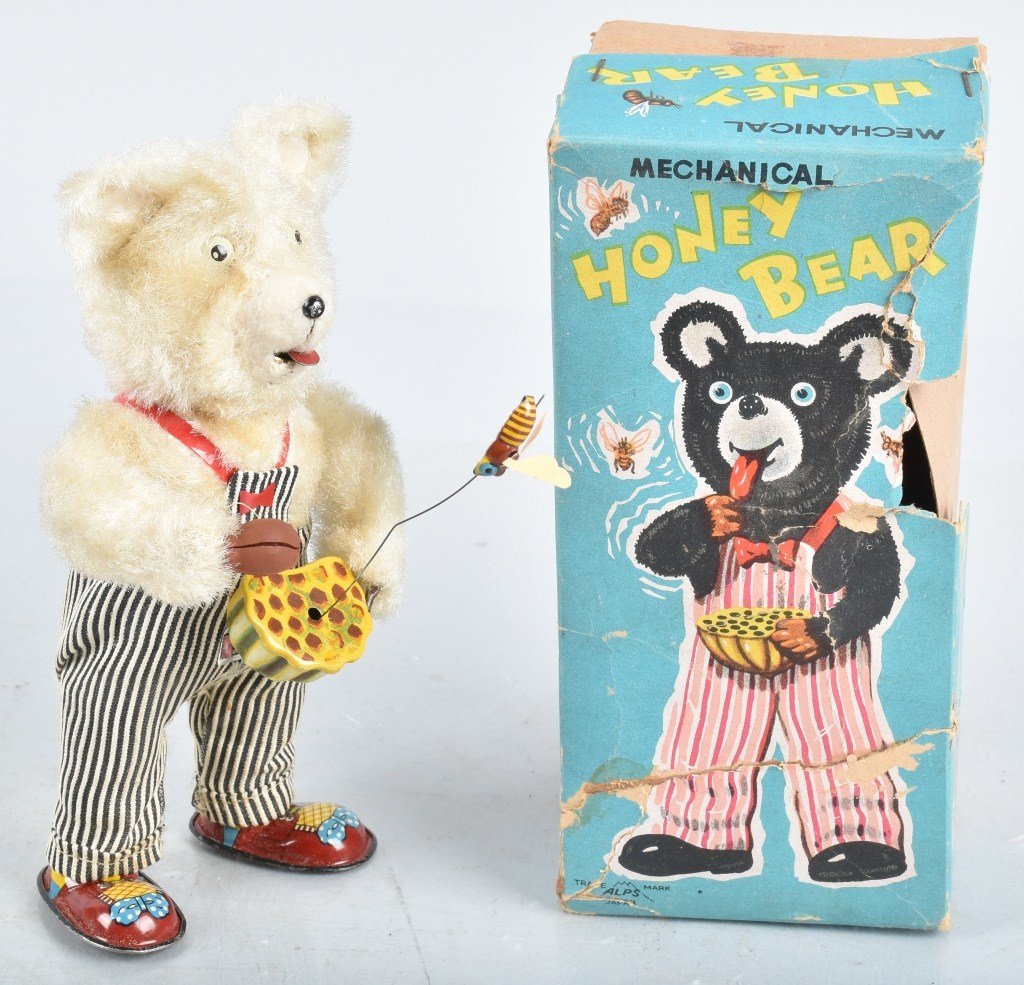 JAPAN Windup HONEY BEAR w/ BOX (1 of 6)