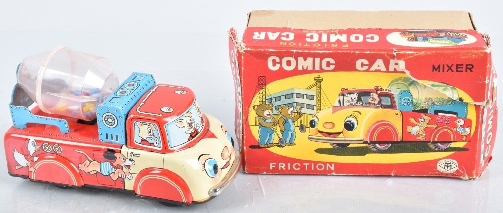 JAPAN Tin Friction COMIC CAR MIXER w/ BOX (1 of 6)