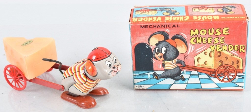 JAPAN Windup MOUSE CHEESE VENDOR w/ BOX (1 of 6)