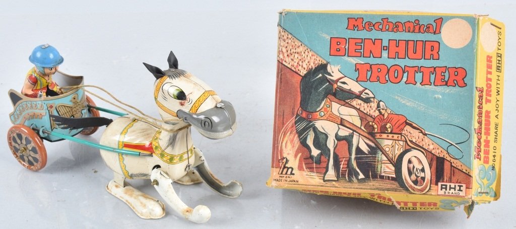 JAPAN Tin Windup BEN HUR TROTTER w/ BOX (1 of 6)