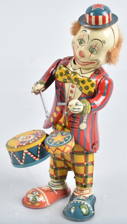 JAPAN Tin Windup CLOWN DRUMMER (1 of 5)