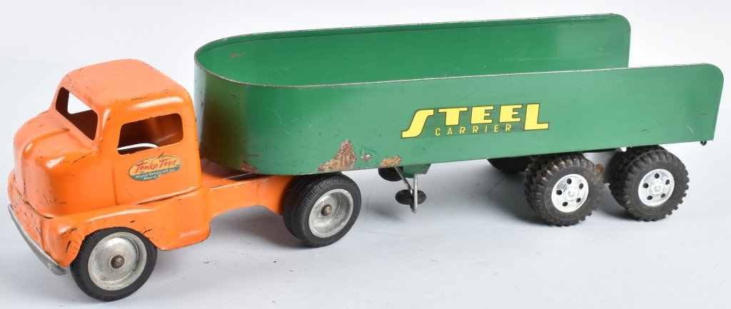 TONKA Pressed Steel STEEL CARRIER TRUCK: All original with some wear. 21" Very Good