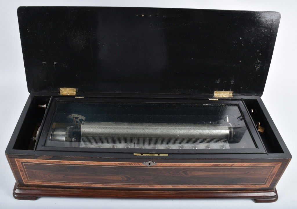 CYLINDER TABLE TOP MUSIC BOX, VINTAGE (1 of 8)