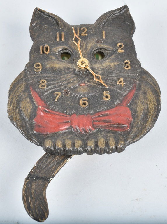 KEEBLER ANIMATED CAT CLOCK, VINTAGE (1 of 4)