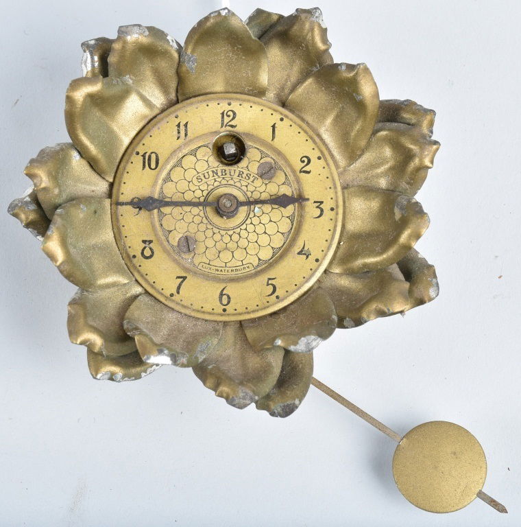 LUX SUNBURST FLOWER NOVELTY CLOCK (1 of 2)