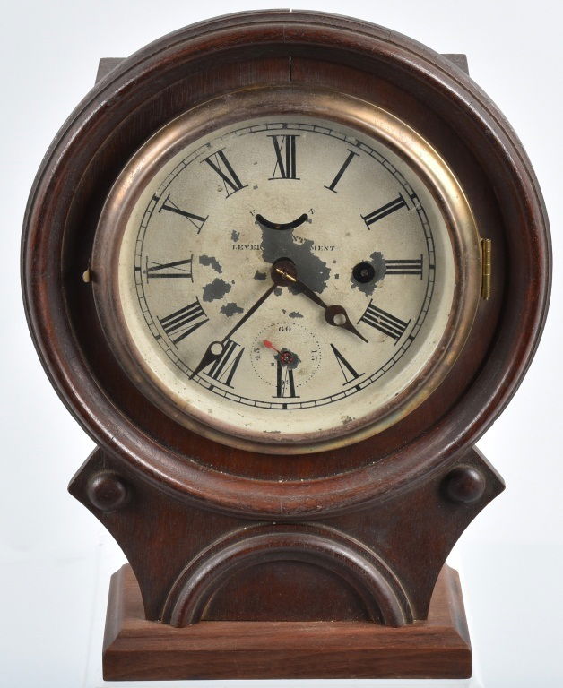 ANTIQUE WATERBURY PATENT LEVER SHELF CLOCK (1 of 4)
