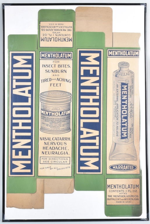 2-LARGE MENTHOLATUM STORE DISPLAY BOXES, VINTAGE (1 of 3)