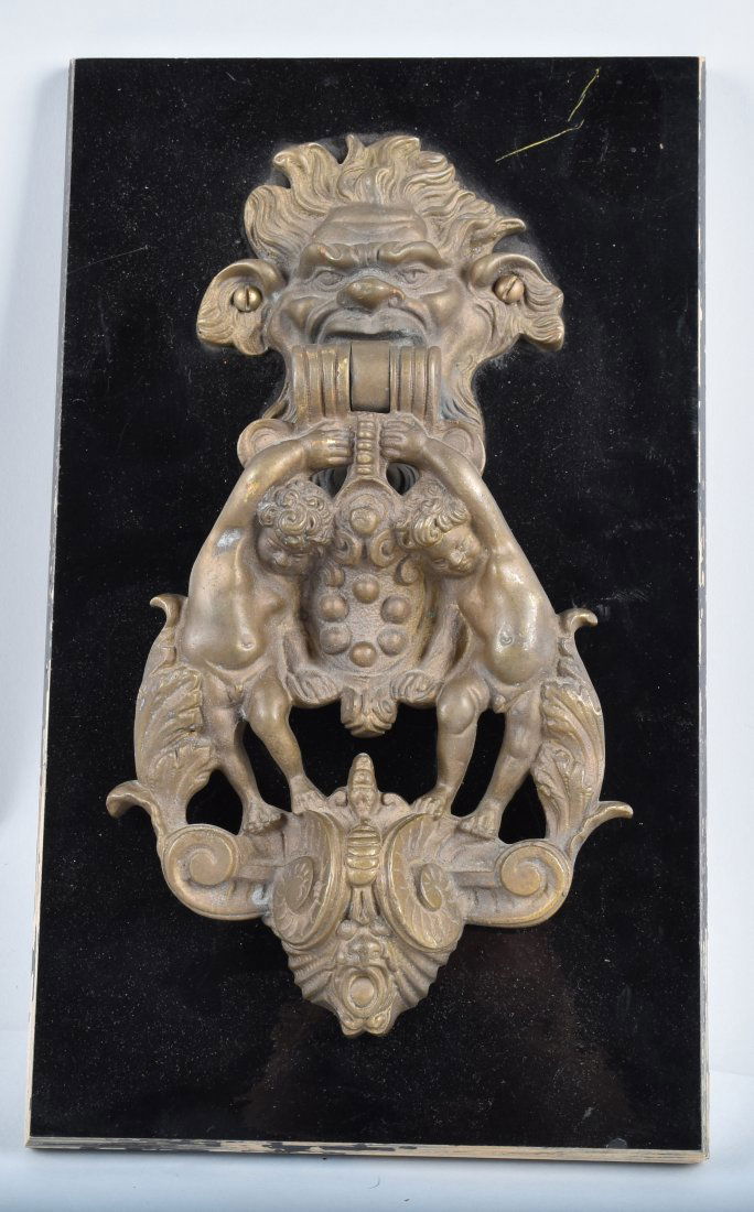 LARGE ORNATE CAST BRASS DOOR KNOCKER, VINTAGE (1 of 4)