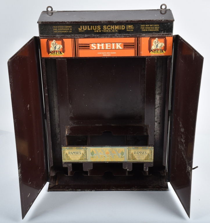 VINTAGE PROPHYLACTIC DISPLAY CASE, SHEIK & RAMSES (1 of 5)