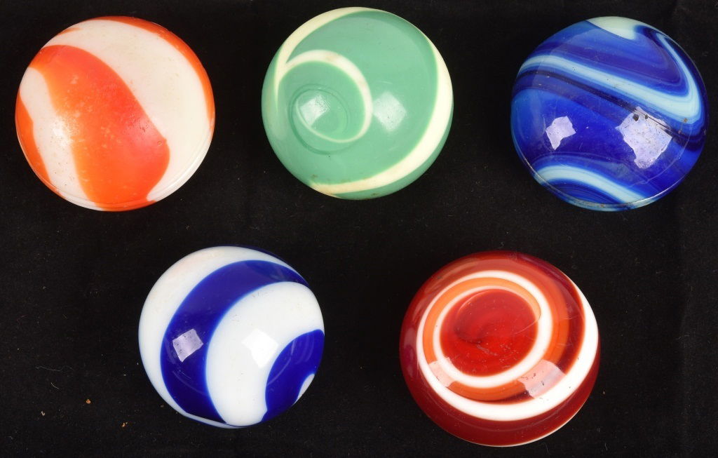 5-GLASS SWIRL GEAR SHIFT KNOBS, VINTAGE (1 of 5)