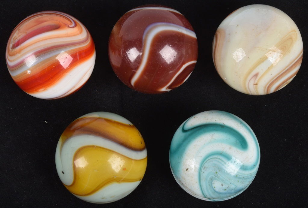 5-GLASS SWIRL GEAR SHIFT KNOBS, VINTAGE (1 of 5)