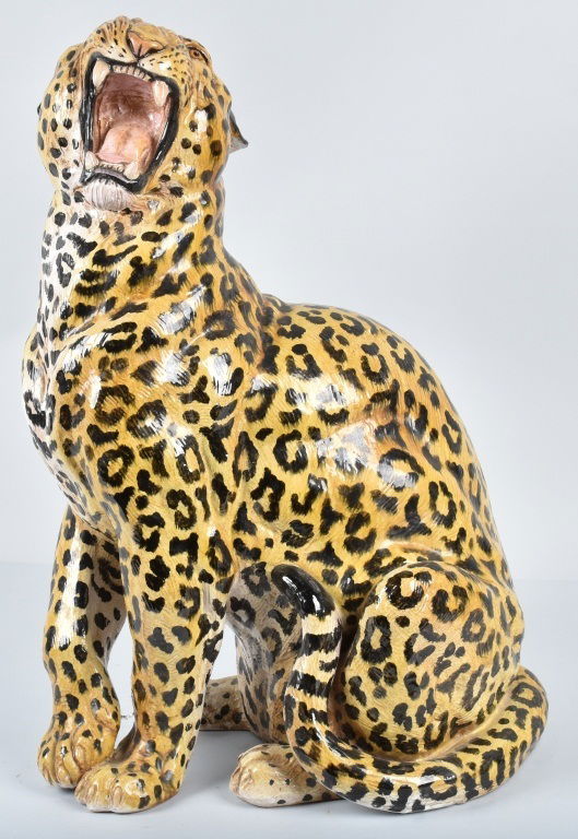 27" VINTAGE ITALIAN CERAMIC LEOPARD (1 of 7)