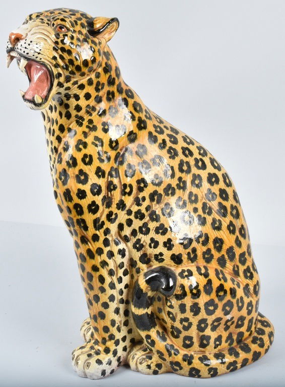 24" VINTAGE ITALIAN CERAMIC LEOPARD (1 of 7)