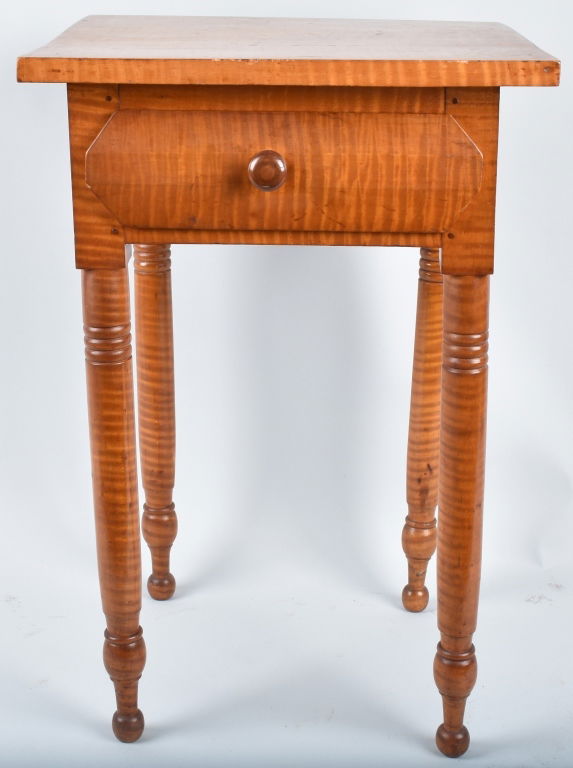 TIGER MAPLE ONE DRAWER STAND (1 of 7)