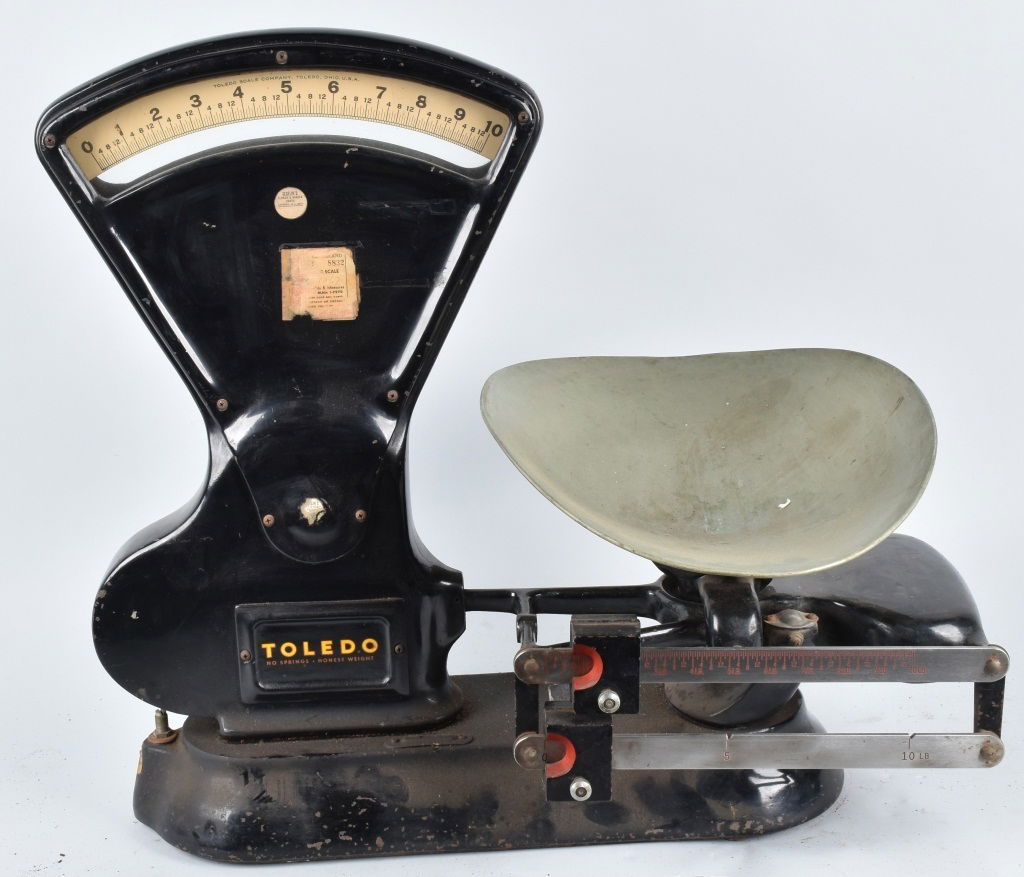 ANTIQUE 10# TOLEDO SCALE w/ PAN (1 of 6)