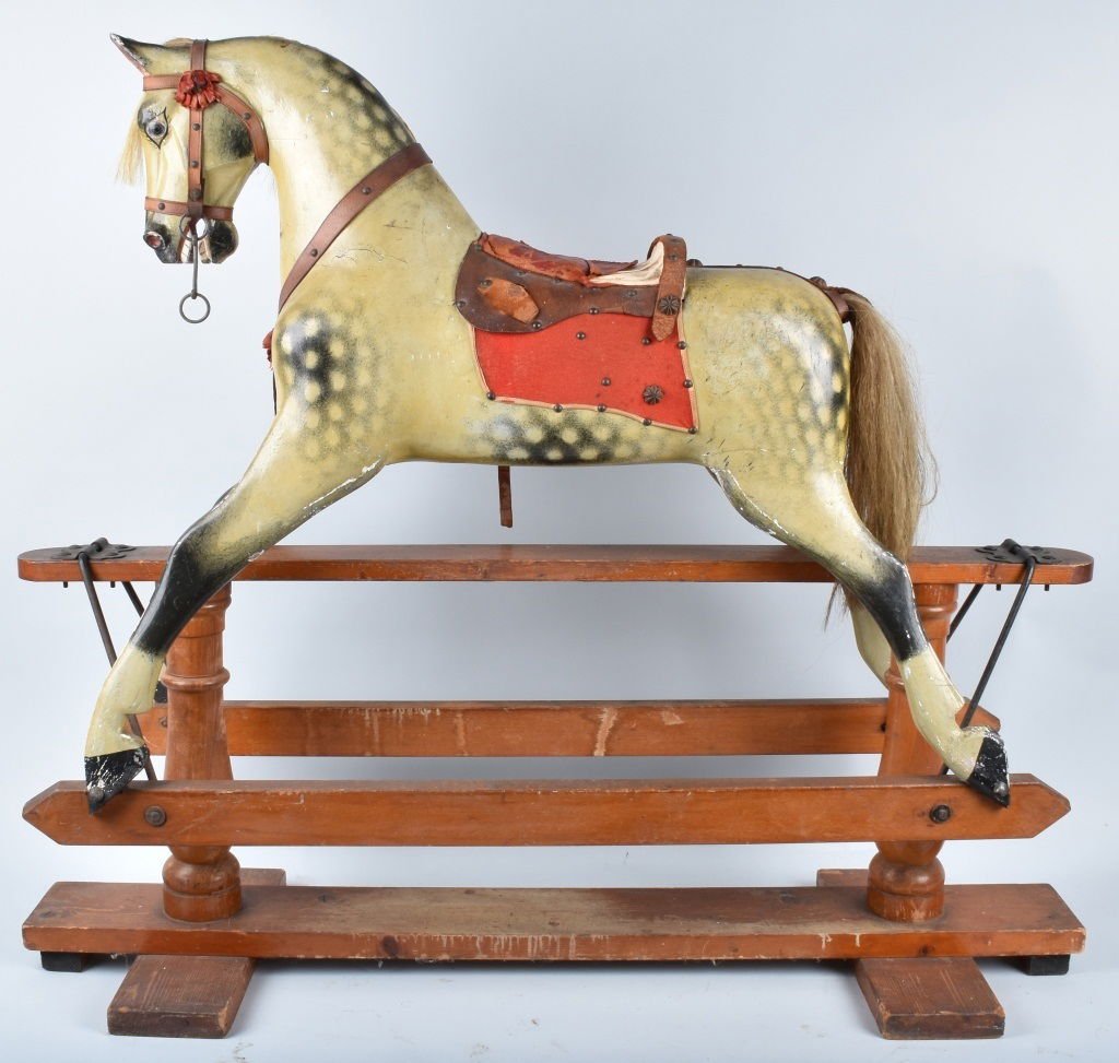 VICTORIAN OVERSIZED TOY HORSE on FRAME (1 of 10)