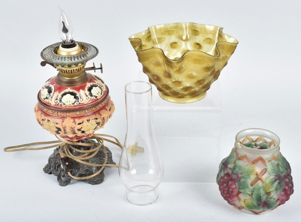 VINTAGE OIL LAMP, SHADES and MORE (1 of 12)