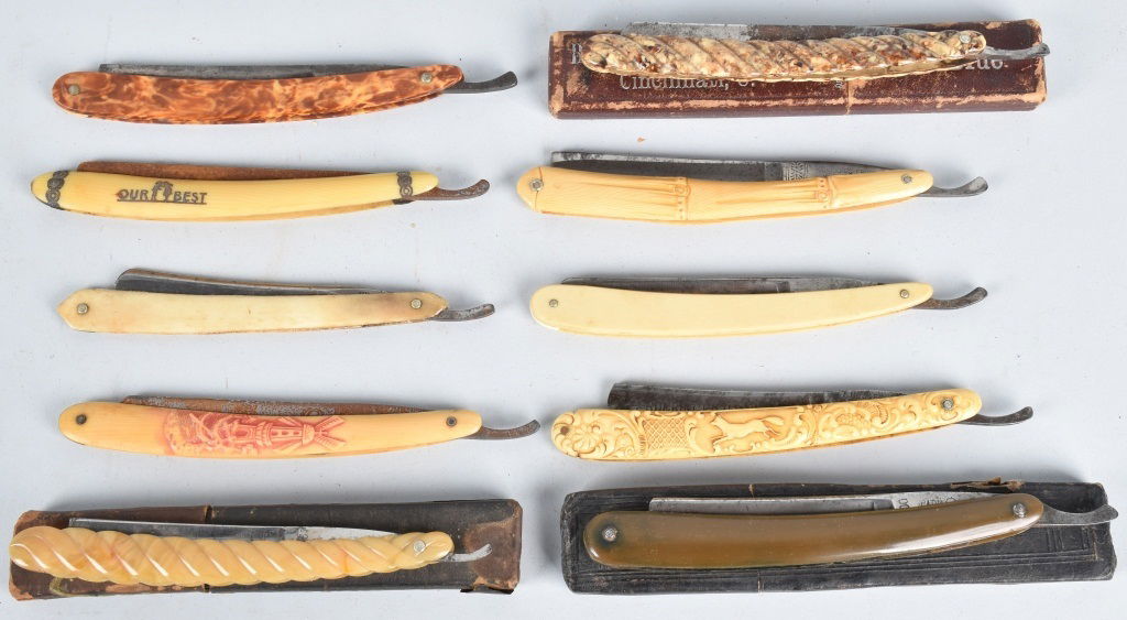 10- ANTIQUE STRAIGHT RAZORS (1 of 3)