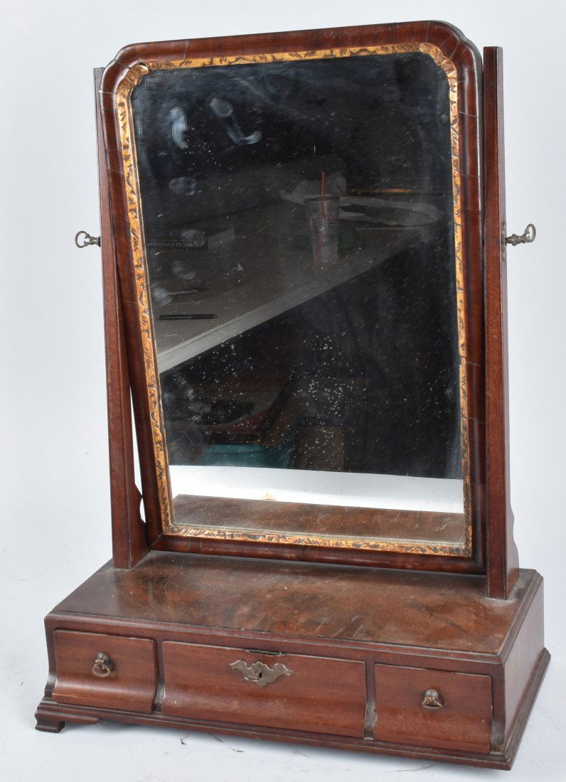 ANTIQUE SHAVING MIRROR WITH DRAWERS (1 of 4)