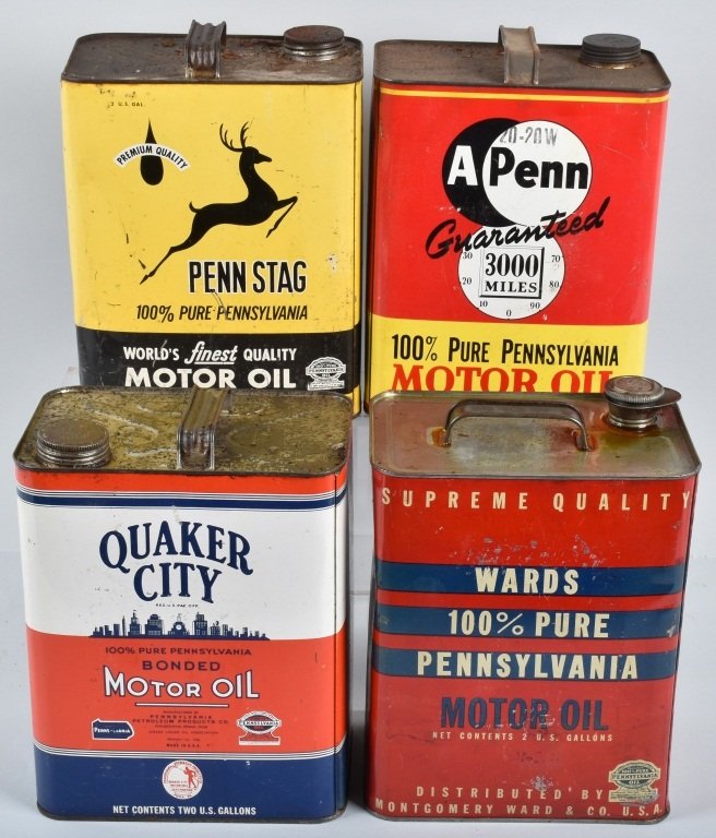 4- VINTAGE 2 GAL OIL CANS from Pennsylvainia (1 of 5)