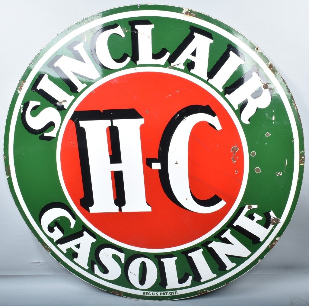 72" SINCLAIR HC GASOLINE DS PORCELAIN SIGN (1 of 8)