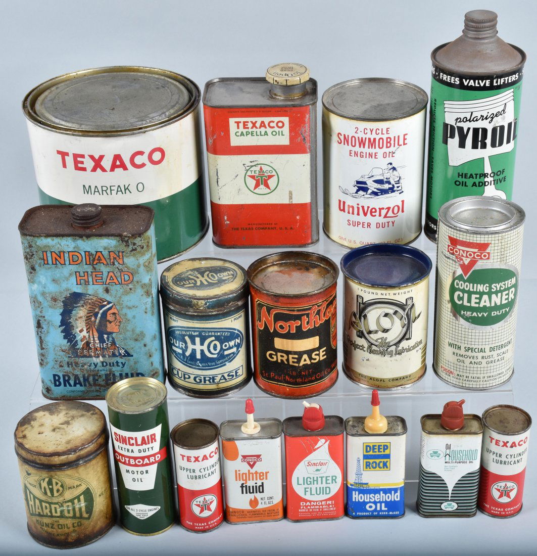 Lot of VINTAGE GAS COMPANY OILS & MORE CANS (1 of 7)