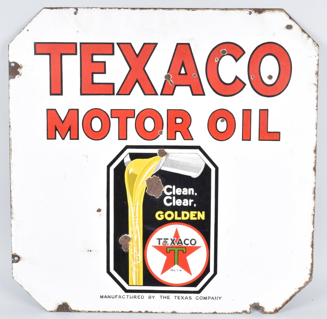 TEXACO DOUBLE SIDED PORCELAIN SIGN, VINTAGE (1 of 6)