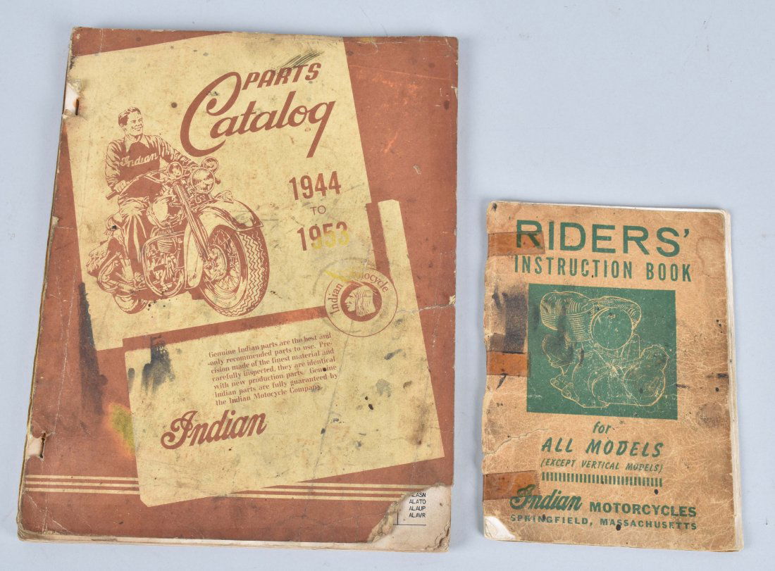 2-INDIAN MOTORCYCLE ITEMS, CATALOG, RIDERS MANUAL (1 of 9)